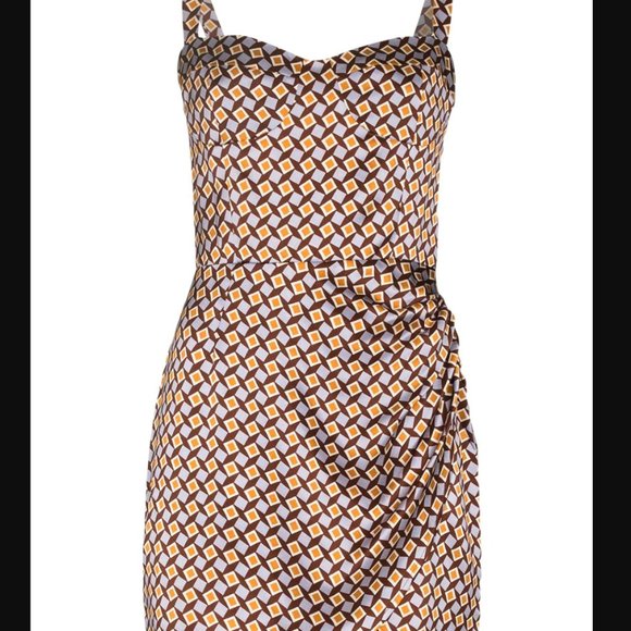 Reformation Fonda Silk Dress Colorful - Picture 2 of 8